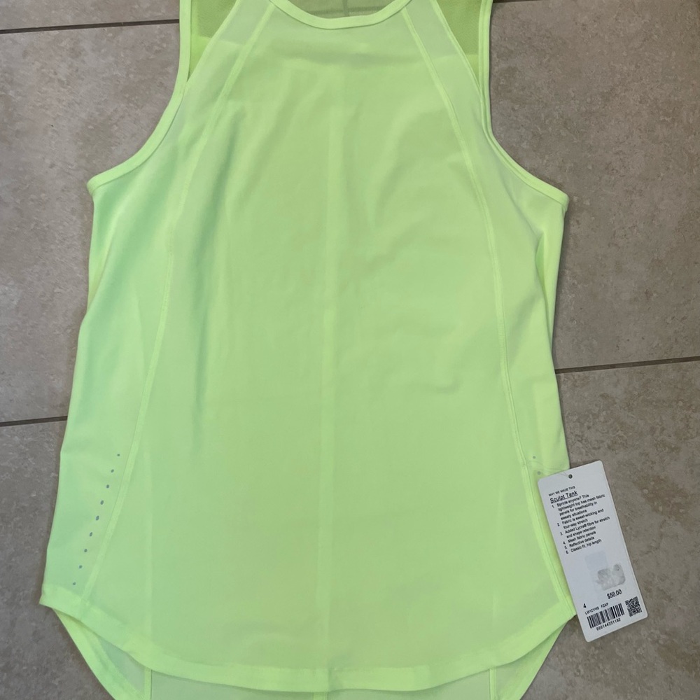 Nwt lululemon sculpt tank faded zap neon yellow 4